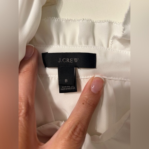 J.Crew Drapey Wrap Front Criss Cross Neck Ruffle Top size 8 - Picture 5 of 7